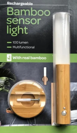 Merkloos Bamboo Sensor Licht 100 Lumen-rechargeable - Bamboo Sensor Light 100 Lumens Rechargeable -Tuinwereld Verkoop 694x1200