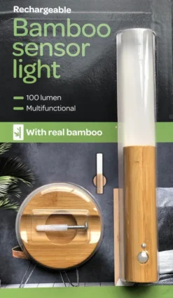 Merkloos Bamboo Sensor Licht 100 Lumen-rechargeable - Bamboo Sensor Light 100 Lumens Rechargeable -Tuinwereld Verkoop 699x1200