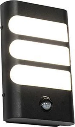QAZQA Gaev - Moderne LED Wandlamp Met Bewegingsmelder | Bewegingssensor | Sensor Voor Buiten - 1 Lichts - D 5 Cm - Zwart - Buitenverlichting -Tuinwereld Verkoop 710x1200 1