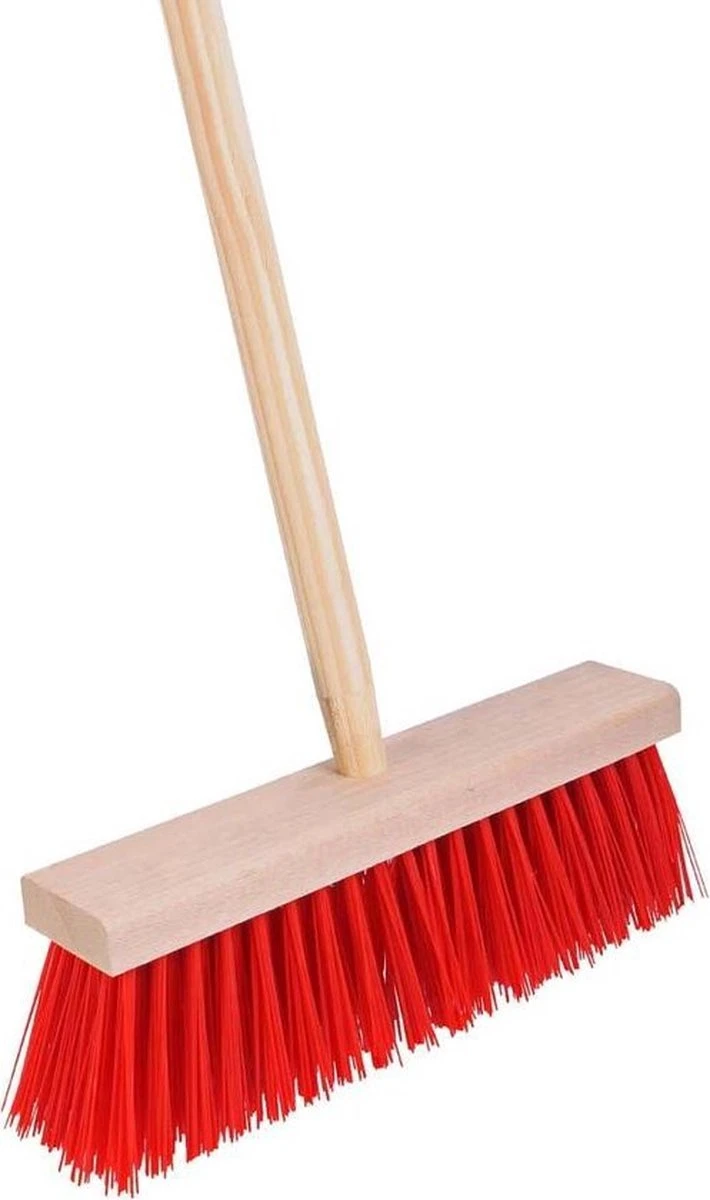 Synx Tools Harde Tuinbezem Nylon - 30 Cm - Straatbezem - Bezem Rood - Besem Veger - Buiten Bezem Met Steel 120 Cm - Schoonmaakartikelen - Schrobborstels 2 Synx Tools Harde Tuinbezem Nylon - 30 Cm - Straatbezem - Bezem Rood - Besem Veger - Buiten Bezem Met Steel 120 Cm - Schoonmaakartikelen - Schrobborstels - Afbeelding 2