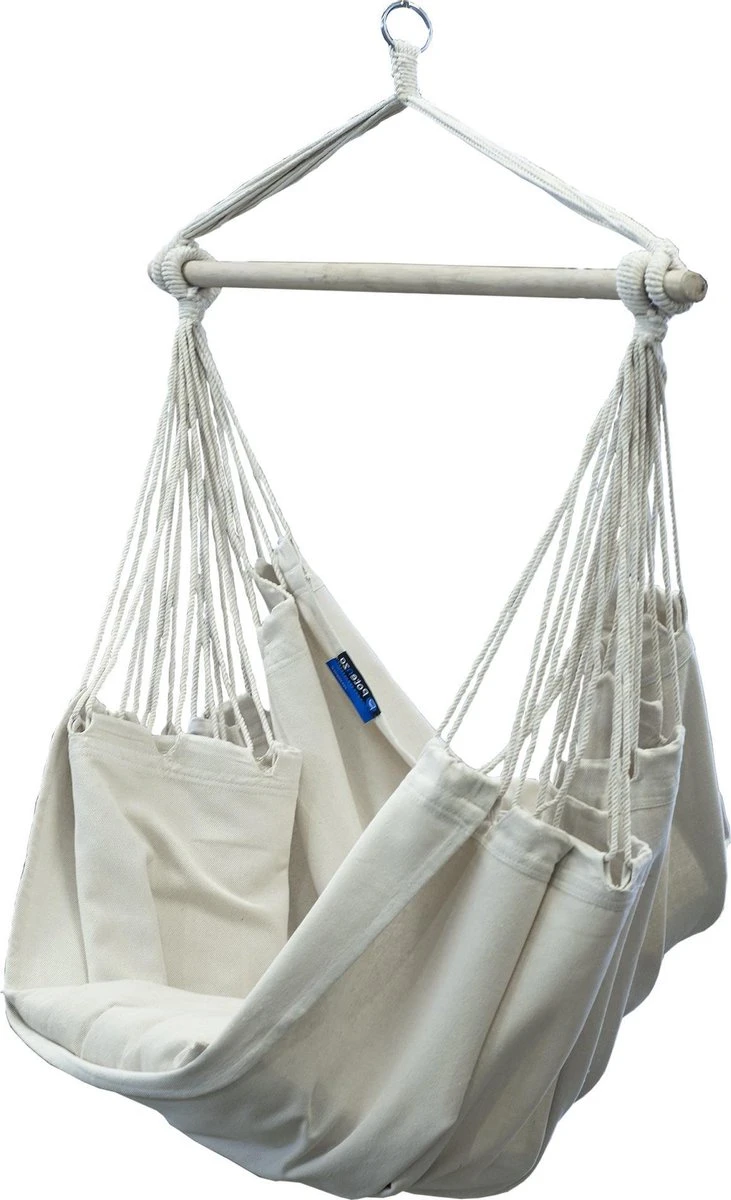 Potenza® Hangstoel – RUIM & COMFORTABEL - Binnen Of Buiten - 130x160 Cm - Belastbaar Tot 150 Kg - Incl. Bevestigingset Buiten – Creme 1 Potenza® Hangstoel – RUIM & COMFORTABEL - Binnen Of Buiten - 130x160 Cm - Belastbaar Tot 150 Kg - Incl. Bevestigingset Buiten – Creme