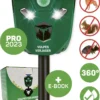 Vulpes Verjager® Ultrasone Kattenverjager Op Zonneenergie - Kattenschrik - Marterverjager - Waterdicht, 360° Bescherming & 20m Bereik - Afweermiddel Voor Vogels, Katten, Muizen Etc.