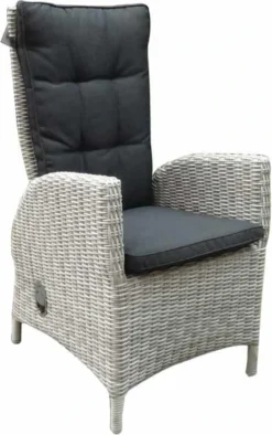 Menorca Dining Tuinstoel Verstelbaar Wit Grijs -Tuinwereld Verkoop 753x1200