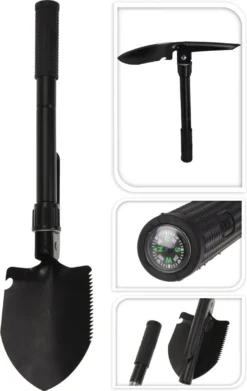 Kleine Klapschep/vouwschep Met Houweel En Hoes 41 X 13 Cm - Outdoor/survival Accessoires