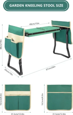 Uten - Kniebankje Tuin - Knie Steun - Tuinkruk Inklapbaar - Kniesteun Tuinieren - Kniekussen - Tot 150 Kg - Groen -Tuinwereld Verkoop 763x1200