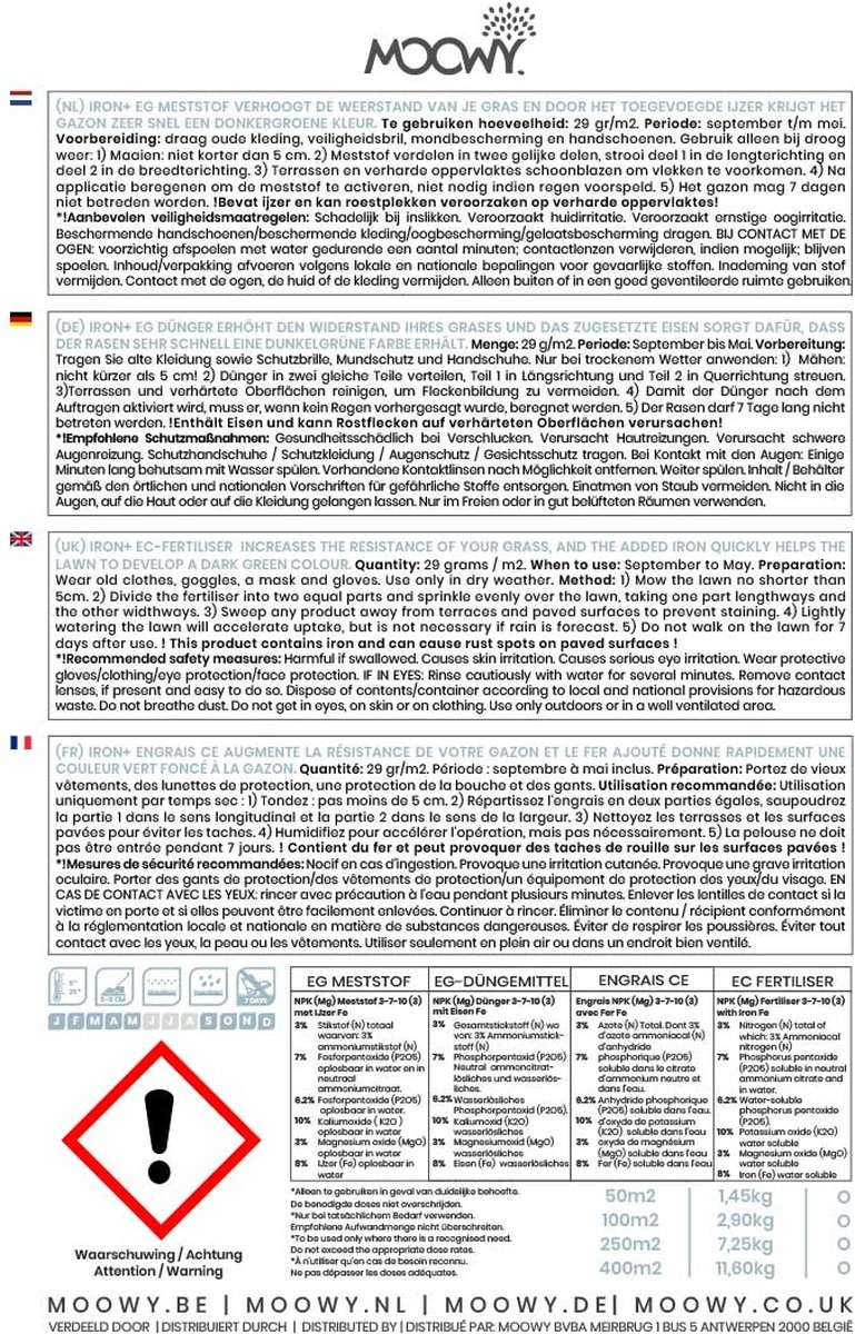 Gazonmest Met Ijzersulfaat Voor 100m²Gras | Gazon Meststof Met Ijzer | Mos Bestrijding & Gras Bemesting In Één | Ideaal Voor Meststofstrooier | Gazonbemesting 6 Gazonmest Met Ijzersulfaat Voor 100m²Gras | Gazon Meststof Met Ijzer | Mos Bestrijding & Gras Bemesting In Één | Ideaal Voor Meststofstrooier | Gazonbemesting - Afbeelding 6