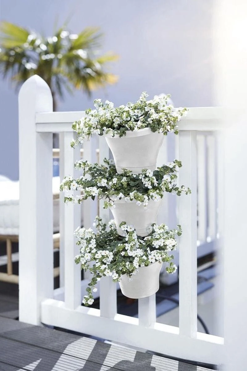 Elho Corsica Vertical Forest 24 - Bloempot Voor Balkonbuiten - Ø 26.7 X H 29.7 Cm - Wit/Wit 9 Elho Corsica Vertical Forest 24 - Bloempot Voor Balkonbuiten - Ø 26.7 X H 29.7 Cm - Wit/Wit - Afbeelding 9