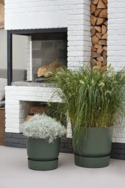 Elho Greenville Rond 30 - Grote Bloempot Voor Buiten - Gemaakt Van Gereycled Plastic - Ø 29.5 X H 27.8 Cm - Blad Groen -Tuinwereld Verkoop 800x1200 194