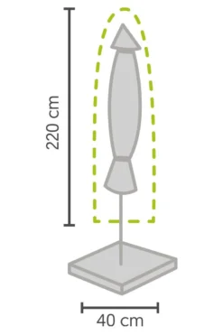 Weersbestendige Parasolhoes - Rond & Vierkant - Max. 3 X 3 M - Grijs / Antraciet - Stokparasol -Tuinwereld Verkoop 800x1200 2