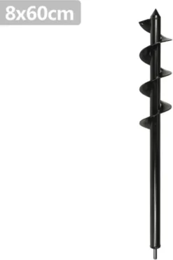 Merkloos Grondboor - Grondboor Voor Boormachine - Bollenplanter - Palenboor - Boor - Tuin - 60 Cm - 8 CM