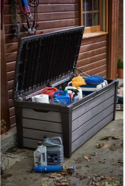 Keter Brushwood Opbergbox - Kussenbox - 455L - 145x69,7x60,3cm - Grafiet -Tuinwereld Verkoop 813x1200 1