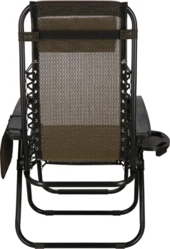 Springos Tuinstoel | Ligstoel | Opvouwbaar | Verstelbaar | Ergonomische Hoofdsteun | Bruin / Zwart -Tuinwereld Verkoop 816x1200