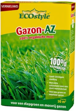 ECOstyle Gazon AZ Organische Gazonmest – Voor Diepgroen En Sterk Gazon – Geeft Tot 120 Dagen Voeding – Werkt Tegen Mos - 265 M² - 20 KG -Tuinwereld Verkoop 830x1200 1