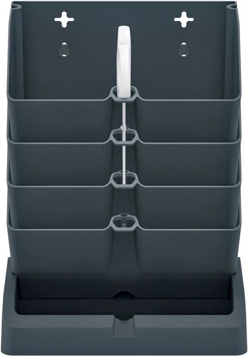 Prosperplast Verticale Kruidentuin Kunststof - Staand/hangend - Modulair - Antraciet Grijs - L 20 X B 11 X H 48 Cm - Incl. Kruidenschaar 2 Prosperplast Verticale Kruidentuin Kunststof - Staand/hangend - Modulair - Antraciet Grijs - L 20 X B 11 X H 48 Cm - Incl. Kruidenschaar - Afbeelding 2