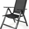 Tuinstoel 7 Standen, Inklapbaar, Aluminium Frame, Textileen Zitting En Rugleuning