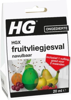 HGX Fruitvliegjesval - 1stuk - Effectief Tegen Fruitvliegjes - Decoratieve Peervorm