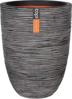 Capi Europe - Vaas Elegant Laag Rib NL - 36x47 - Antraciet - Voor Binnen En Buiten - KOFZ782