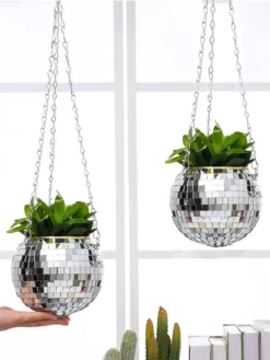 Discobal Hangplant - Bloempot - Hangplant - Disco - Discobal - Spiegel - Zilver - Hangpot - Glitter - Planten In Bak - Hangend - Staand -Tuinwereld Verkoop 901x1200 6