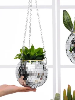 Discobal Hangplant - Bloempot - Hangplant - Disco - Discobal - Spiegel - Zilver - Hangpot - Glitter - Planten In Bak - Hangend - Staand -Tuinwereld Verkoop 901x1200 7