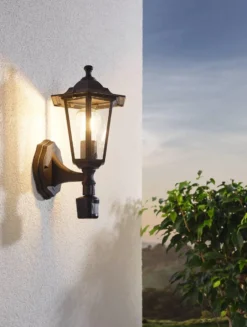 EGLO Laterna 4 Wandlamp - Voor Buiten - Met Sensor - 1 Lichts - Zwart -Tuinwereld Verkoop 906x1200