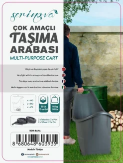 Kruiwagen Met Wielen Antraciet Tuintrolley Shoppingkar Bolderkar Max 50kg -Tuinwereld Verkoop 907x1200 4
