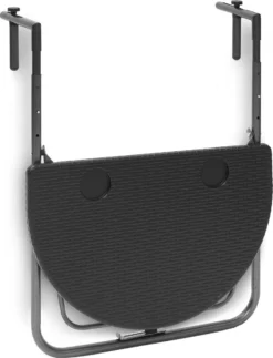 Relaxdays Balkontafel Inklapbaar, Balkon Tafel Rotan, Hangtafel Reling - Zwart -Tuinwereld Verkoop 919x1200