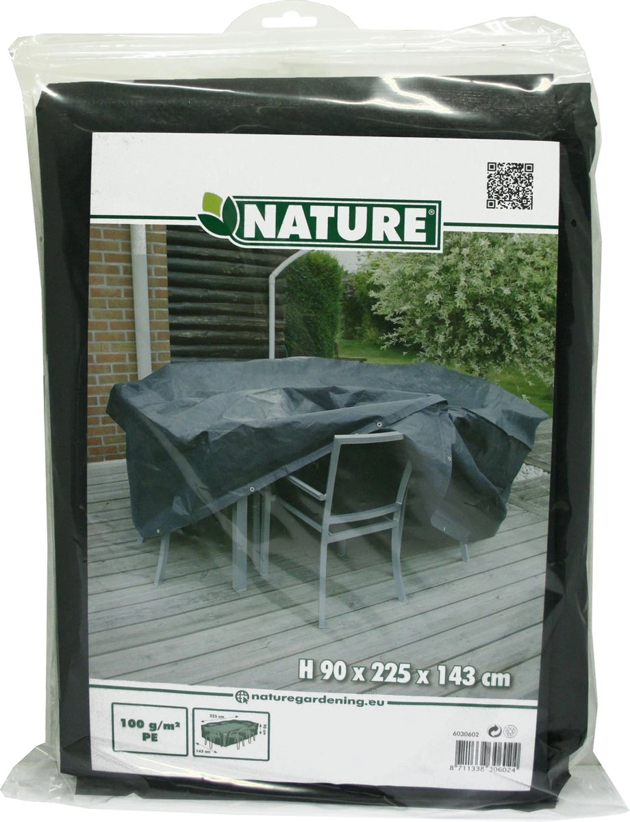 Nature - Tuinmeubelhoes - Beschermhoes Voor Tafel (rechthoekig) - H90 X 225 X 143cm 2 Nature - Tuinmeubelhoes - Beschermhoes Voor Tafel (rechthoekig) - H90 X 225 X 143cm - Afbeelding 2