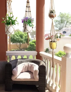 4 Stuks Luxe Jute Plantenhangers - Boho Handgeweven Katoen Hangpot Voor Binnen/Buiten - Hangende Bloempot Met Kralen - Macramé Touw/Koord Hangplant Houder - Bohemian Wandhanger Decoratie - Plant Hanger - Verticale Tuin Bloempothouder Planthanger -Tuinwereld Verkoop 923x1200 3