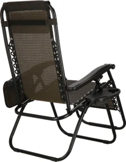 Springos Tuinstoel | Ligstoel | Opvouwbaar | Verstelbaar | Ergonomische Hoofdsteun | Bruin / Zwart -Tuinwereld Verkoop 934x1200