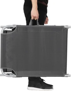 Ligstoel Met Hoofdsteun En Zon Bescherming Verstelbare Rugleuning Inklapbaar Donker Grijs Ligbed Tuin -Tuinwereld Verkoop 935x1200