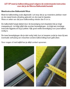 GoudmetHout Inklapbare Balkontafel - Balkonbar - Balkon Tafel - 99 Cm - Hout - Transparant Wash - Reling Smal -Tuinwereld Verkoop 944x1200