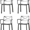 Keter Metalix Tuinstoelen - 4 Stuks - 53,3x60,2x81,3 Cm - Zwart