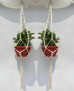 Merkloos Plantenhanger Macramé - Luxe Gevlochten Touw Katoen - 2 Stuks - Plantenpot Ophangen -Tuinwereld Verkoop 975x1200 5