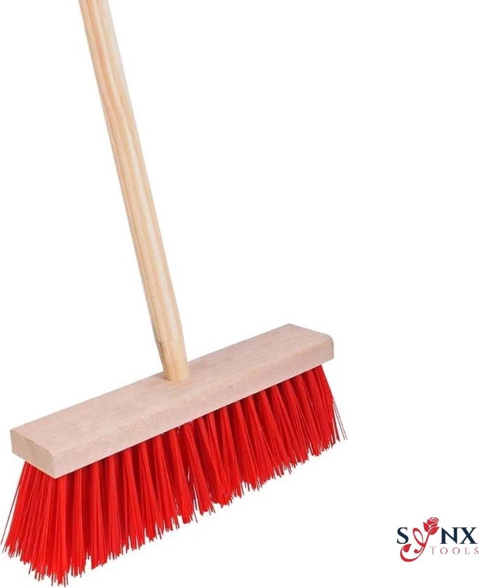 Synx Tools Harde Tuinbezem Nylon - 30 Cm - Straatbezem - Bezem Rood - Besem Veger - Buiten Bezem Met Steel 120 Cm - Schoonmaakartikelen - Schrobborstels 1 Synx Tools Harde Tuinbezem Nylon - 30 Cm - Straatbezem - Bezem Rood - Besem Veger - Buiten Bezem Met Steel 120 Cm - Schoonmaakartikelen - Schrobborstels