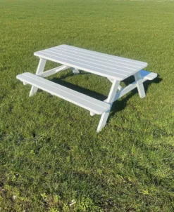 Goedkopepicknicktafels.nl | Witte XL Picknicktafel | Tuintafel 6 Persoons | Wit Gespoten Gedroogd Grenen Hout! -Tuinwereld Verkoop 980x1200