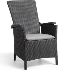 Allibert Vermont Verstelbare Tuinstoel - 64x68x107cm - Grafiet -Tuinwereld Verkoop 998x1200